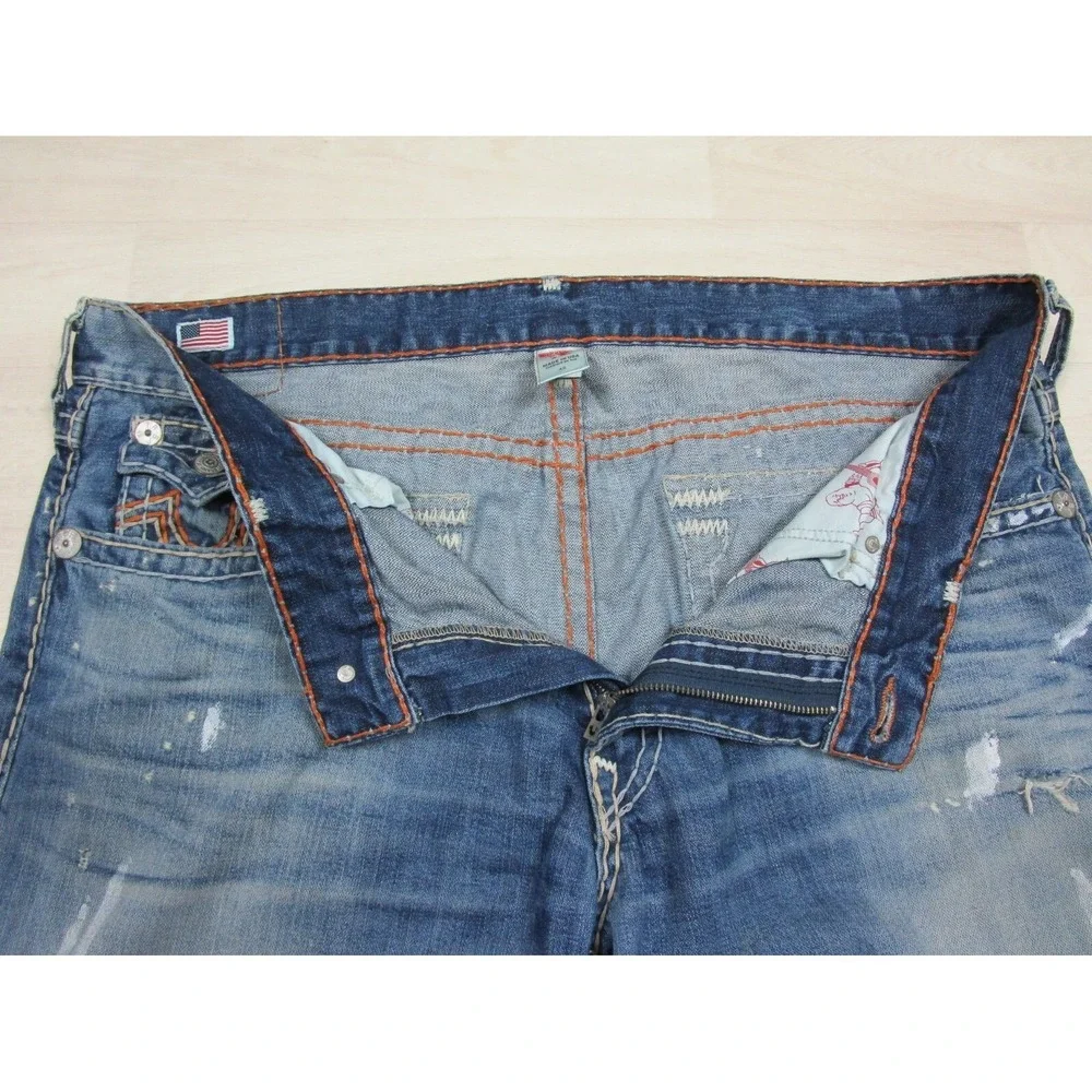 True‎ Religion Men's Designer Jeans - Ricky Super T USA Straight 43x34 Flap